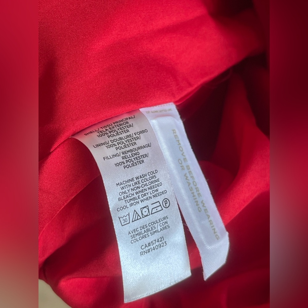 LOFT Quilted Puffer Jacket in Red Size M - Picture 7 of 8